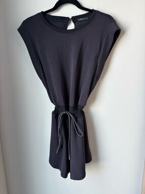 Sleeveless Black Drawstring Women’s Shorts Romper